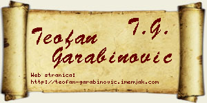 Teofan Garabinović vizit kartica